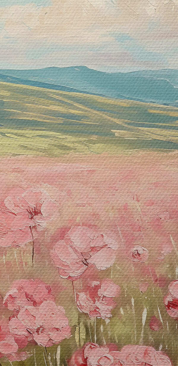Feld mit rosa Blumen Feld mit rosa Blumen