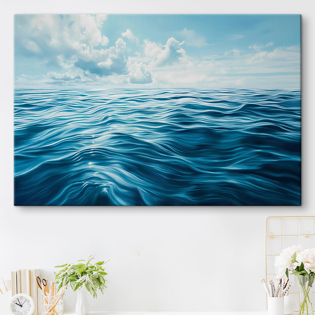 Blue ocean with clouds in the sky Blue ocean with clouds in the sky