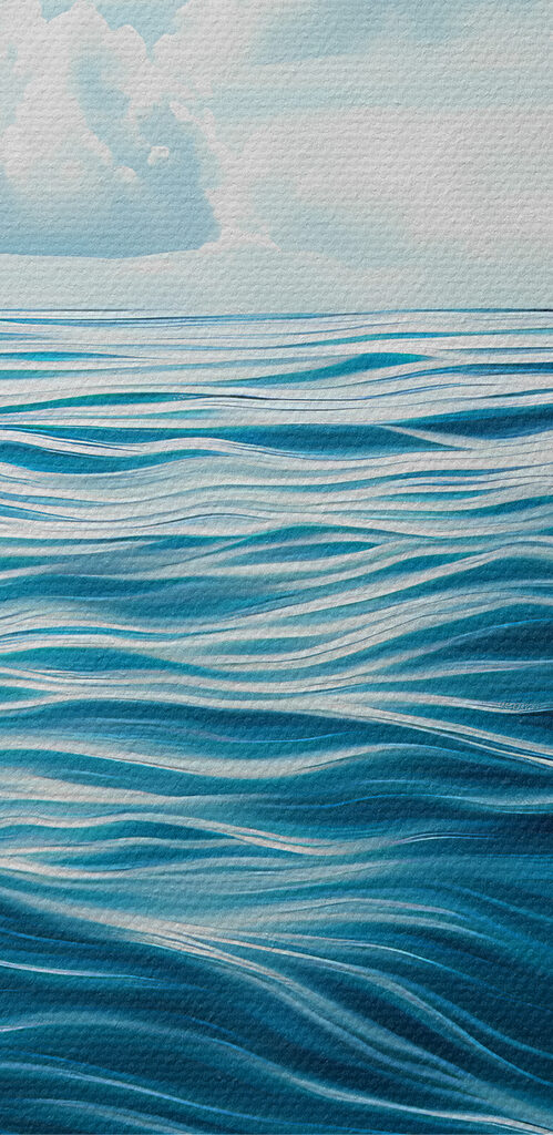 Blue ocean with clouds in the sky Blue ocean with clouds in the sky