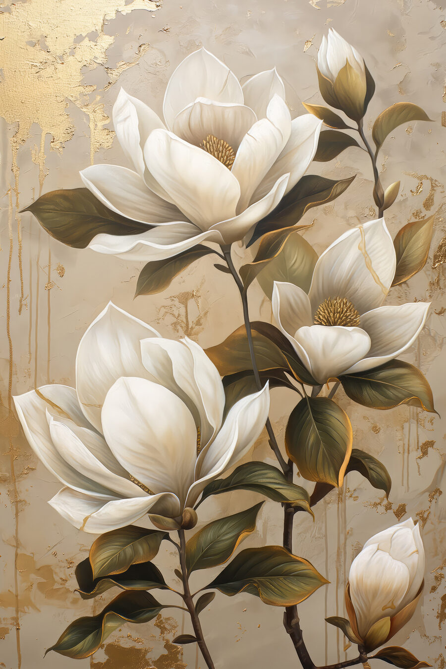 Malerei von weißen Blumen