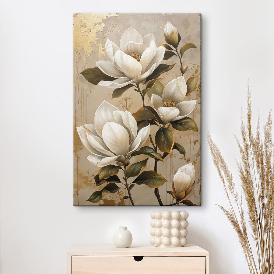 Malerei von weißen Blumen