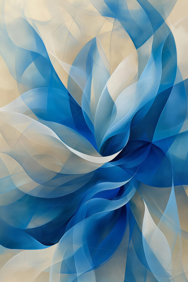 Blaue und weiße gezwirbelte Blume Blaue und weiße gezwirbelte Blume