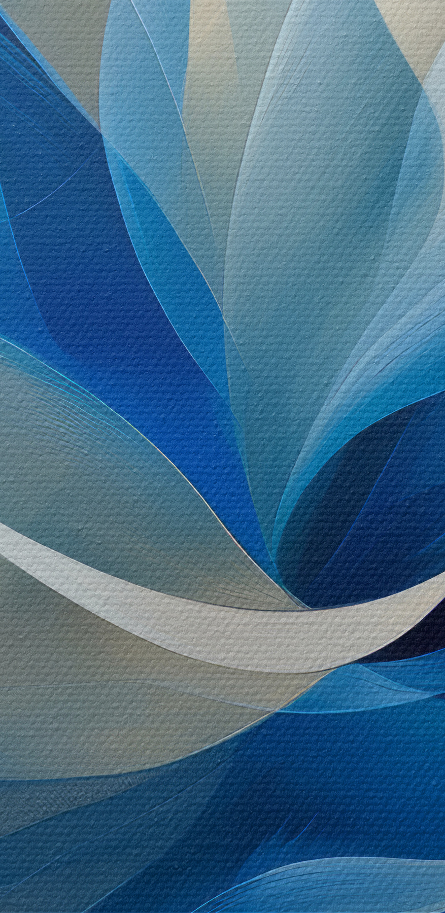 Blaue und weiße gezwirbelte Blume