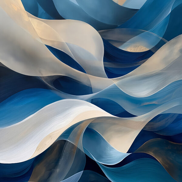 Blaue und weiße Wellenlinien Blaue und weiße Wellenlinien