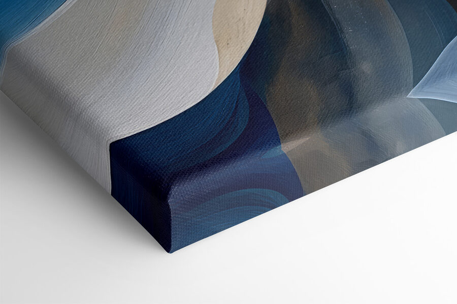 Blaue und weiße Wellenlinien