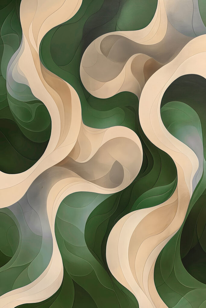 Green and white wavy pattern Green and white wavy pattern