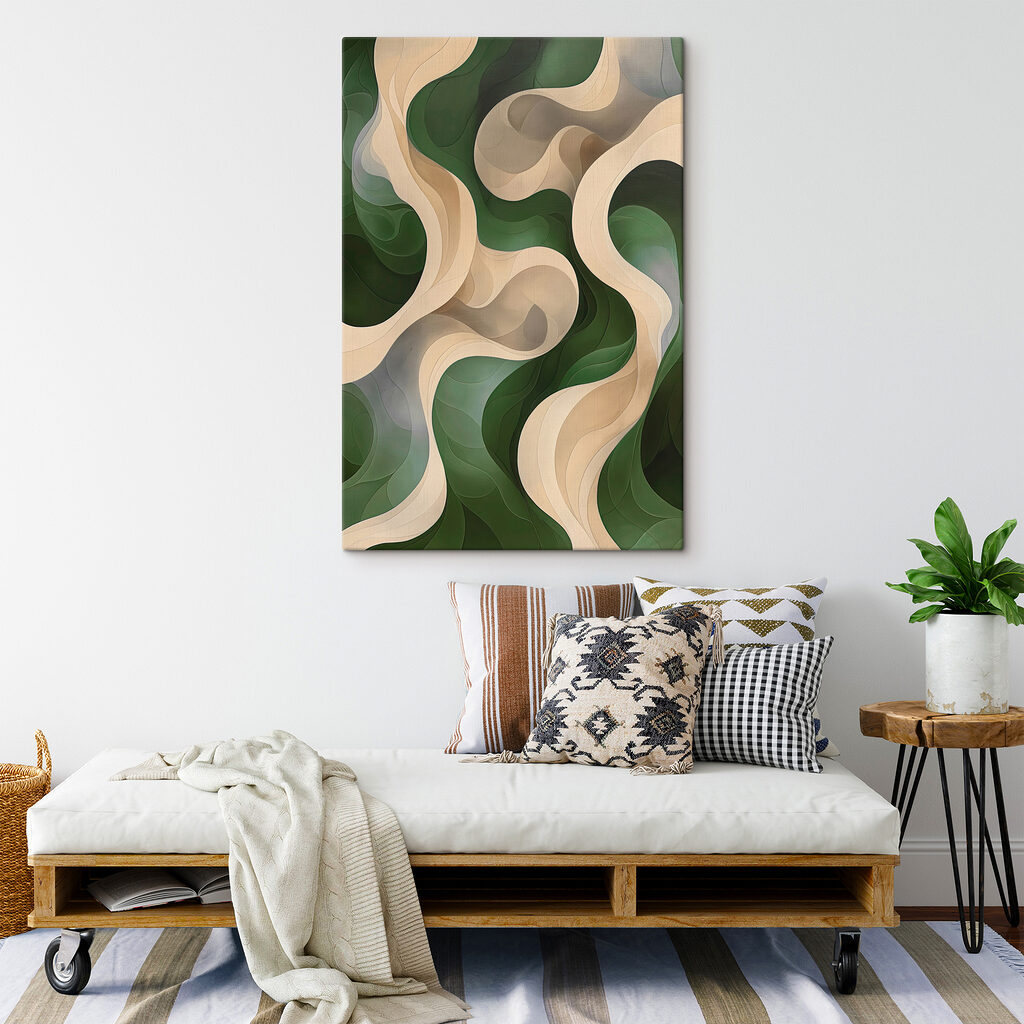 Green and white wavy pattern Green and white wavy pattern