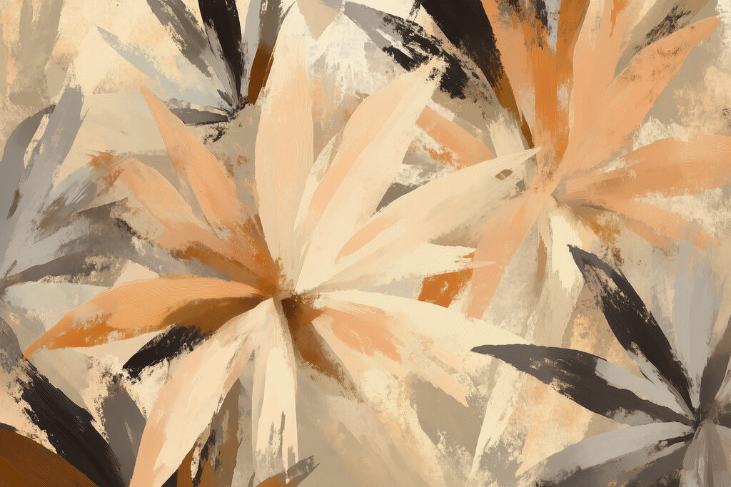 Abstract floral design in warm tones