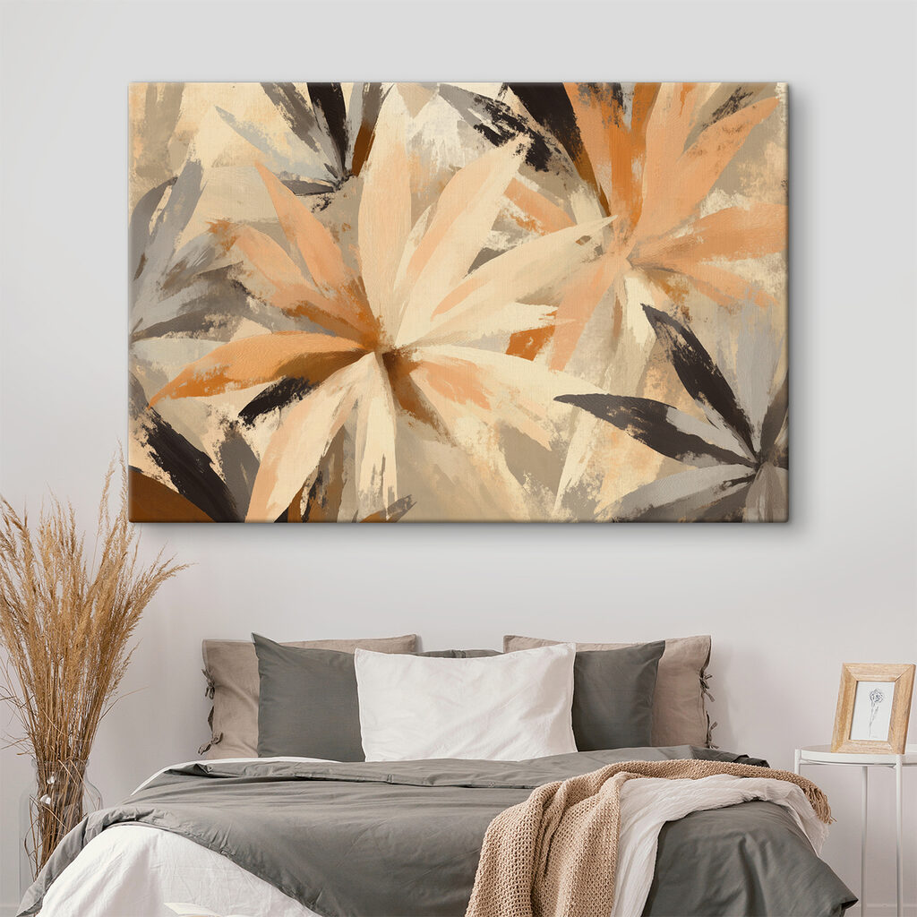 Abstract floral design in warm tones