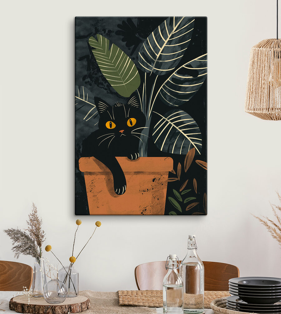 Katze sitzt auf einem Ziegelsteinvorsprung