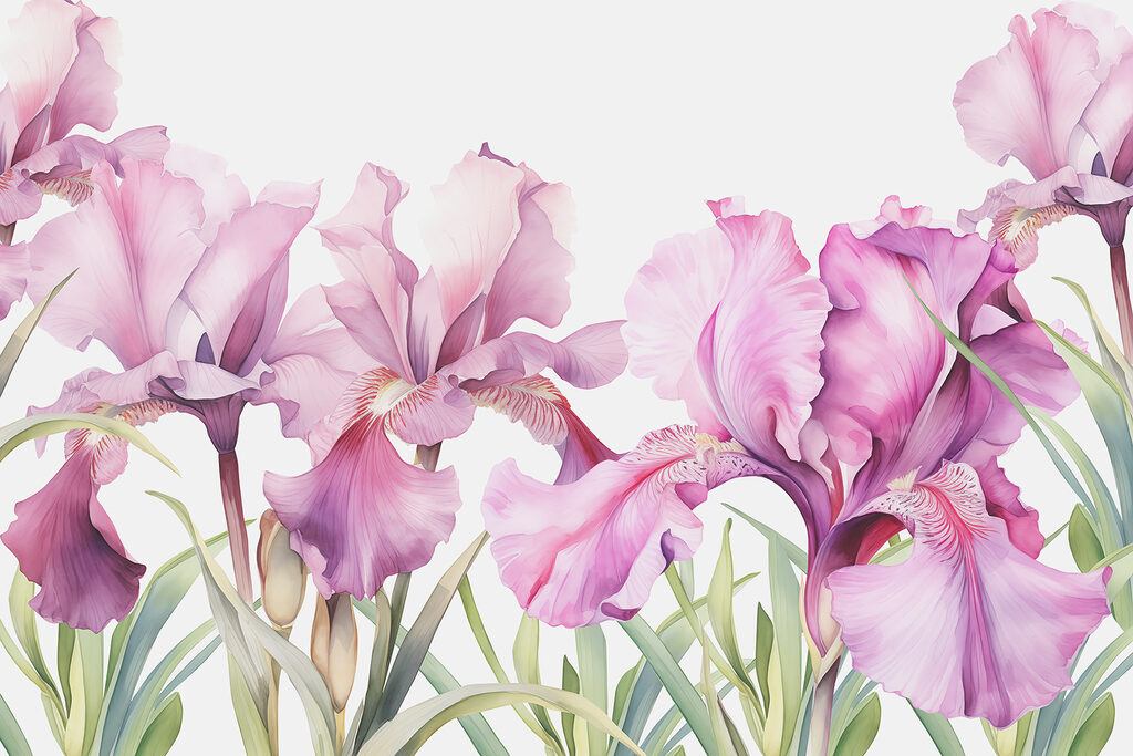 Reihe violetter Blumen Reihe violetter Blumen