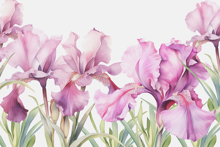 Reihe violetter Blumen