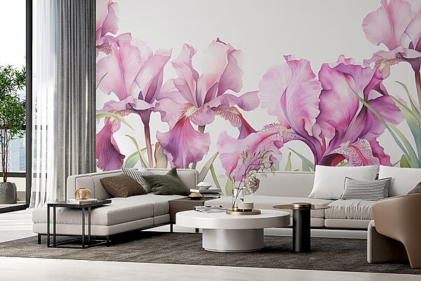 Reihe violetter Blumen Reihe violetter Blumen