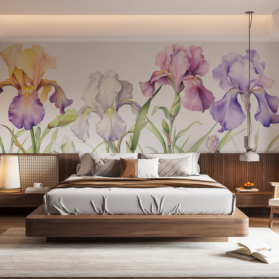 Reihe von bunten Blumen Reihe von bunten Blumen