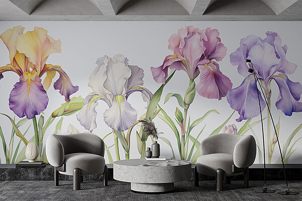 Reihe von bunten Blumen Reihe von bunten Blumen