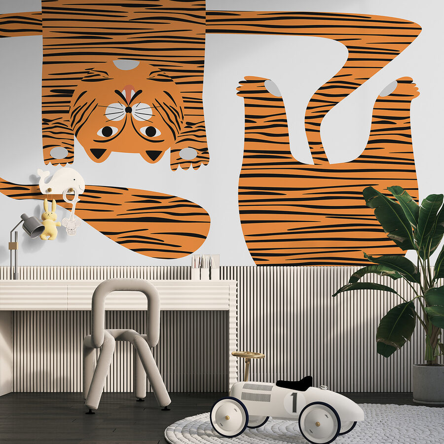 Fototapeten Tiger mit schwarzen Streifen
