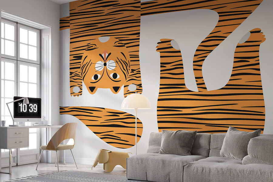Fototapeten Tiger mit schwarzen Streifen – Bild 2