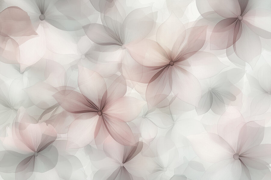 Gruppe von Blumen auf einem weißen Hintergrund
