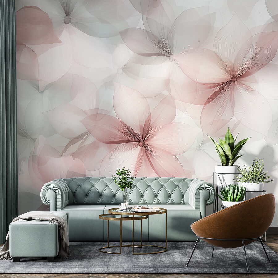 Gruppe von Blumen auf einem weißen Hintergrund