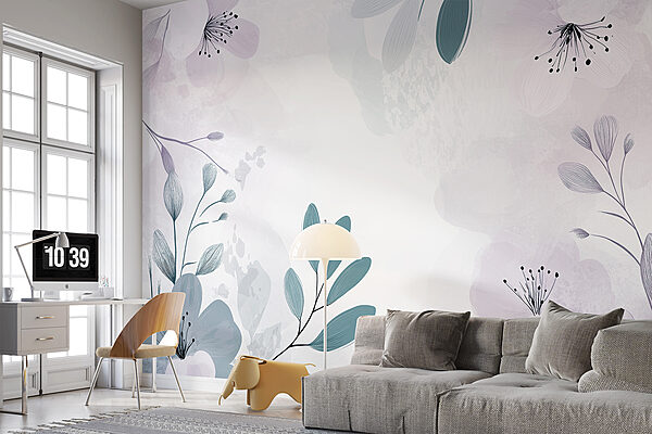 White and purple floral design White and purple floral design