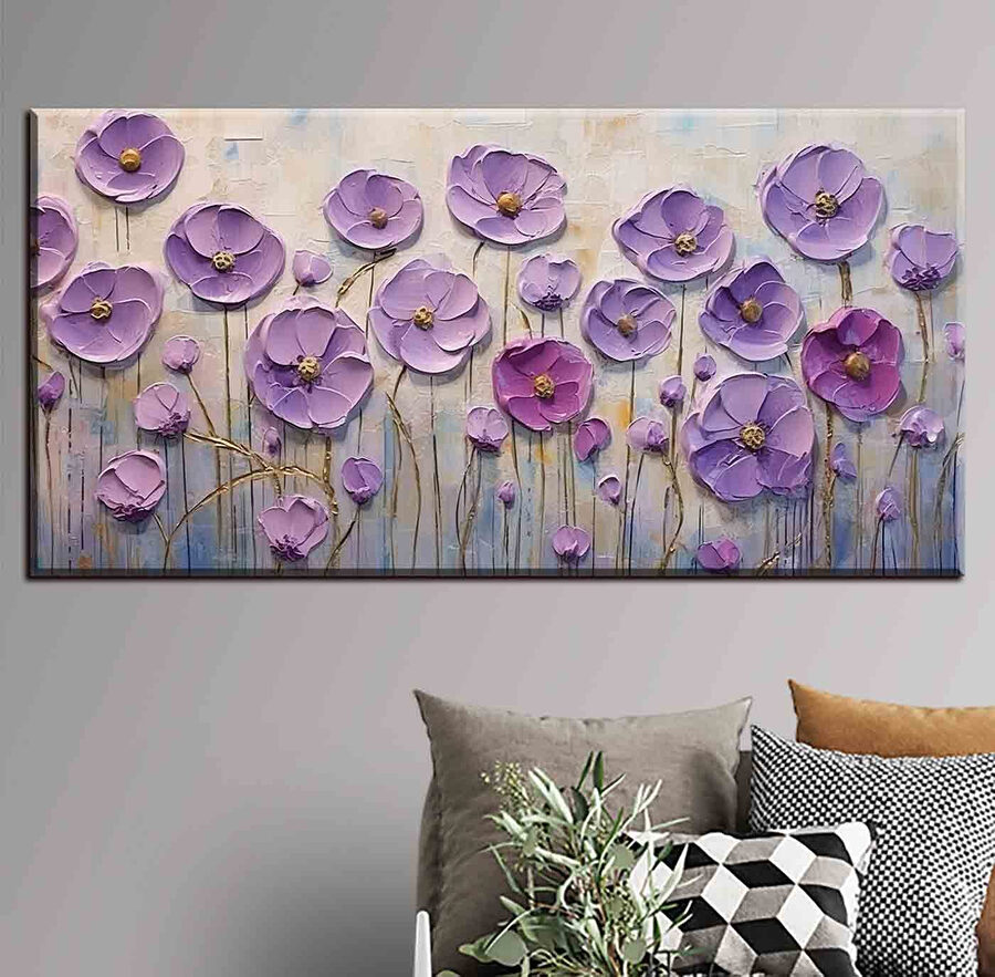 Gemälde von lila Blumen