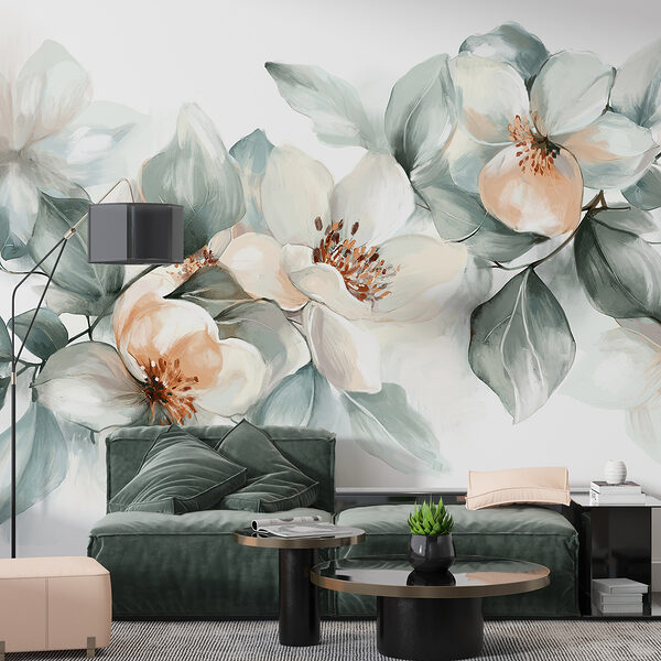 Malerei von Blumen und Blättern Malerei von Blumen und Blättern