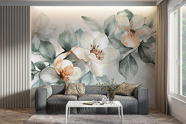 Malerei von Blumen und Blättern Malerei von Blumen und Blättern
