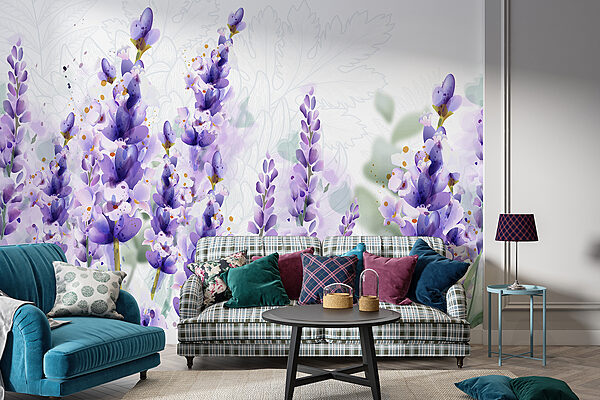 Gruppe violetter Blumen Gruppe violetter Blumen