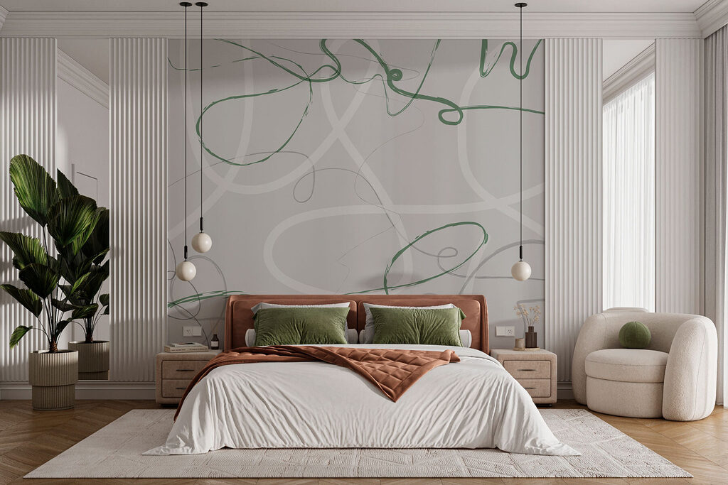 Green and grey swirly lines