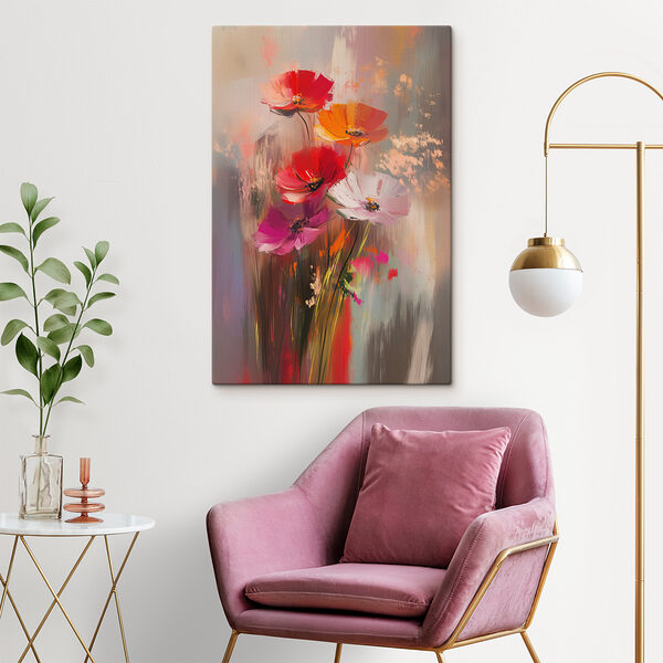Malerei von Blumen auf einer Glasfläche Malerei von Blumen auf einer Glasfläche