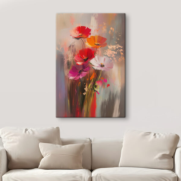 Malerei von Blumen auf einer Glasfläche Malerei von Blumen auf einer Glasfläche