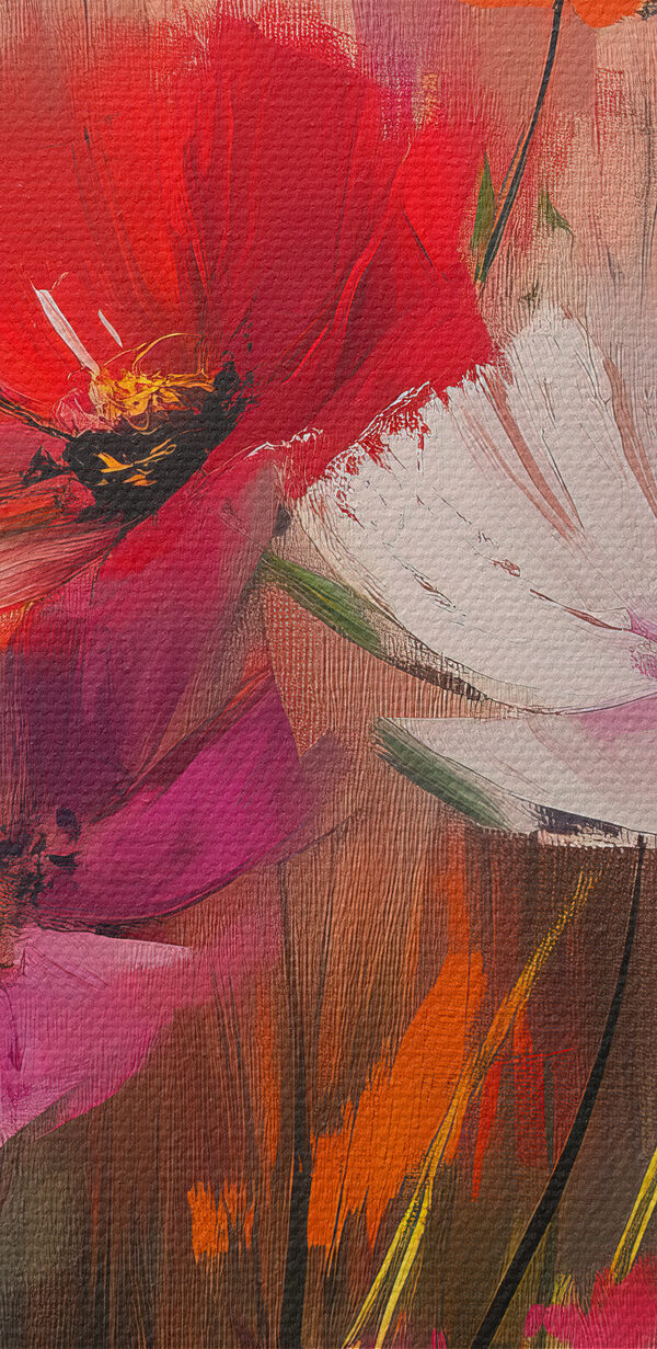 Malerei von Blumen auf einer Glasfläche Malerei von Blumen auf einer Glasfläche