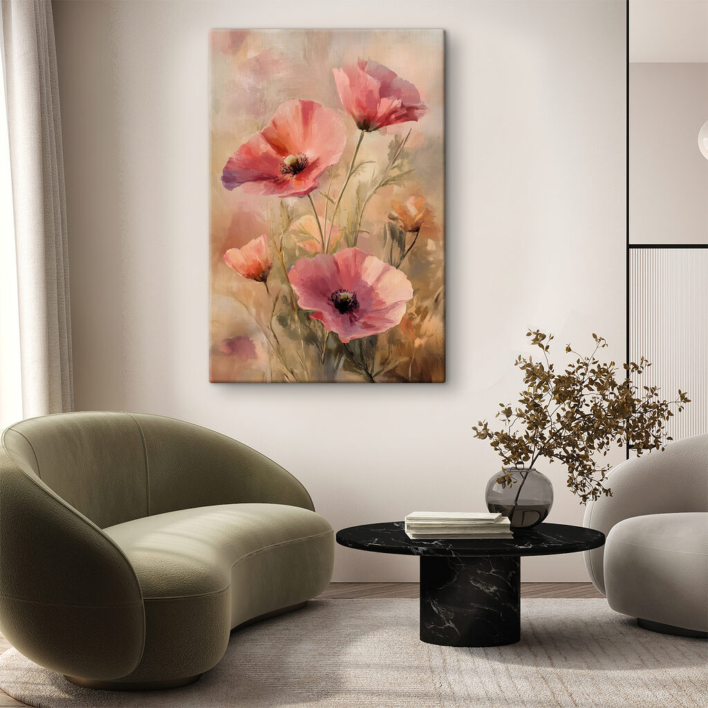 Painting of pink flowers