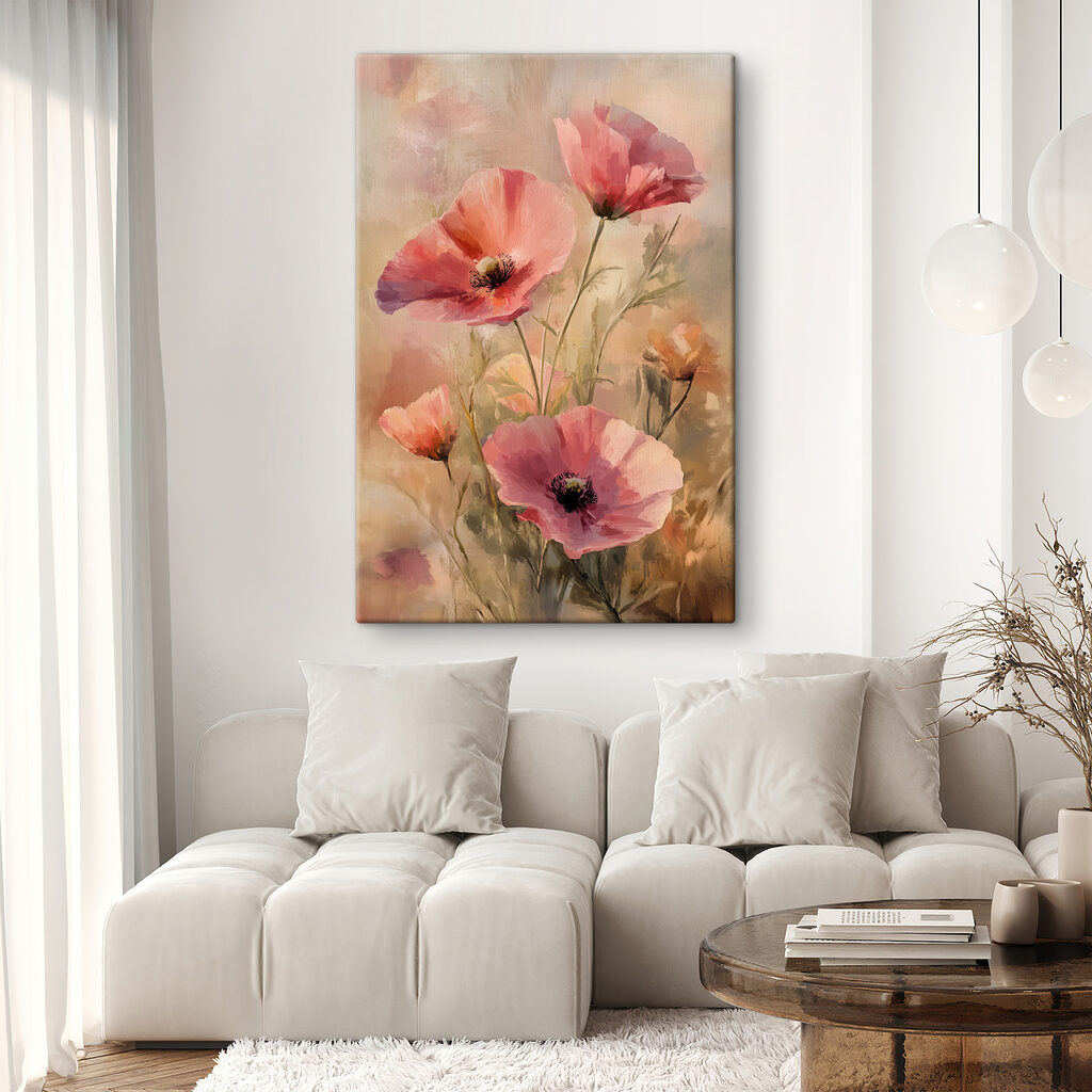 Painting of pink flowers