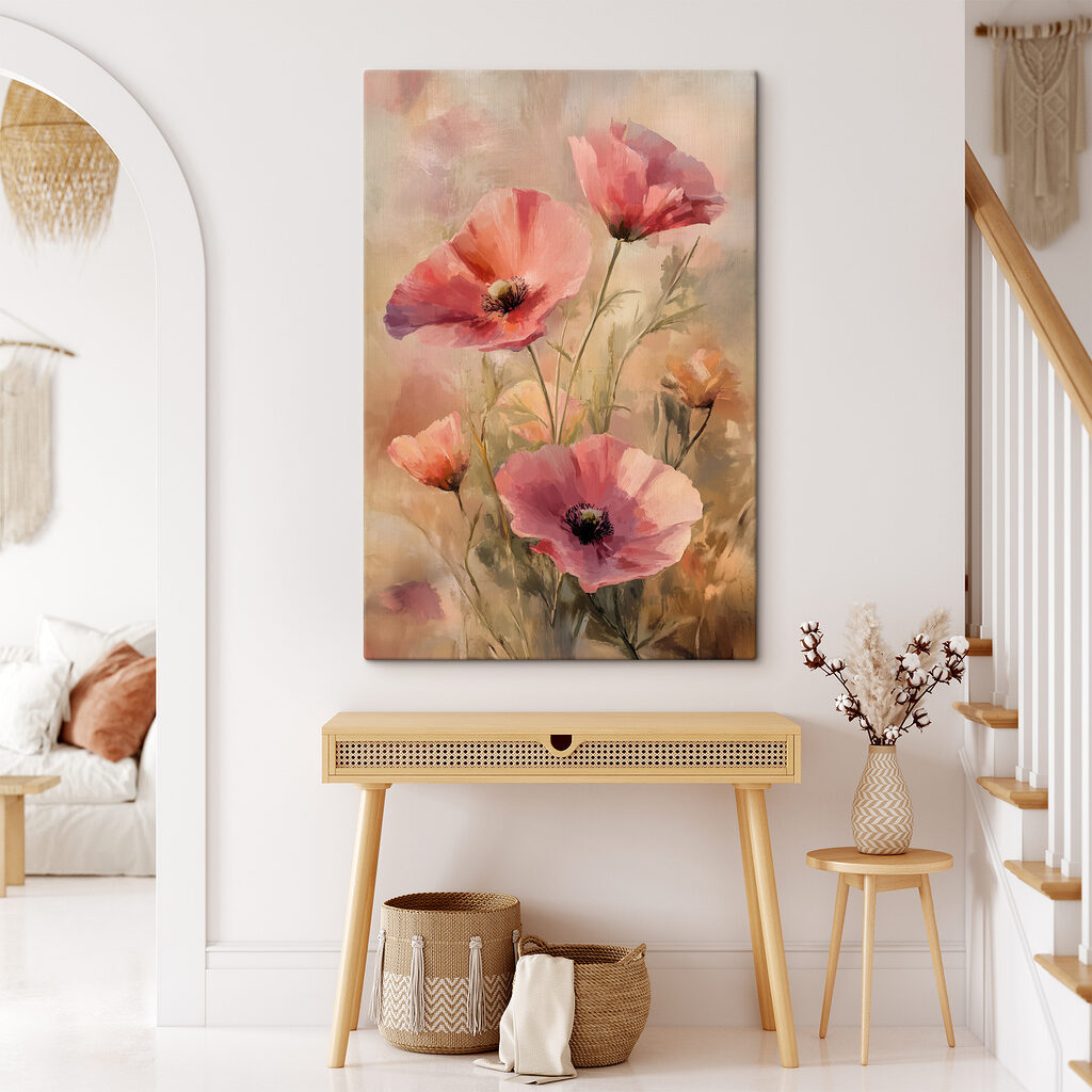Painting of pink flowers