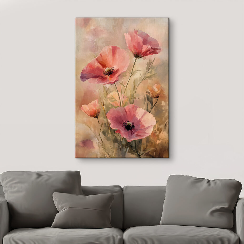 Painting of pink flowers