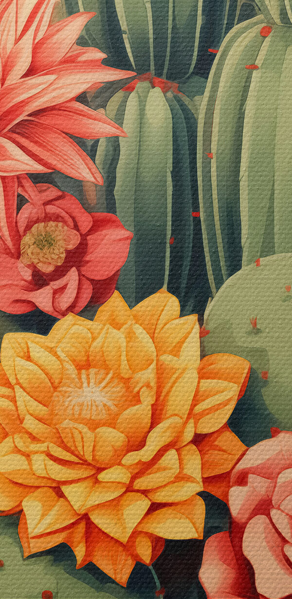 Kaktus und Blumen in einem Topf Kaktus und Blumen in einem Topf
