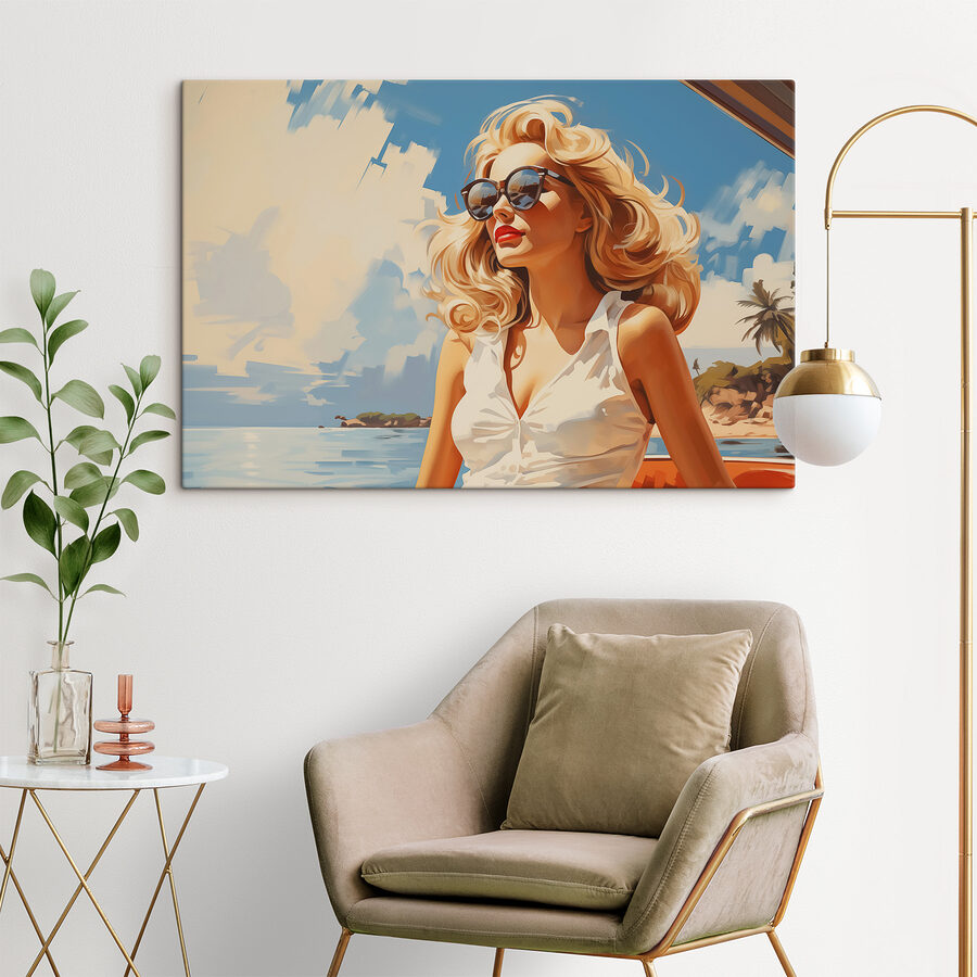 Frau mit Sonnenbrille und einem weißen Kleid Frau mit Sonnenbrille und einem weißen Kleid