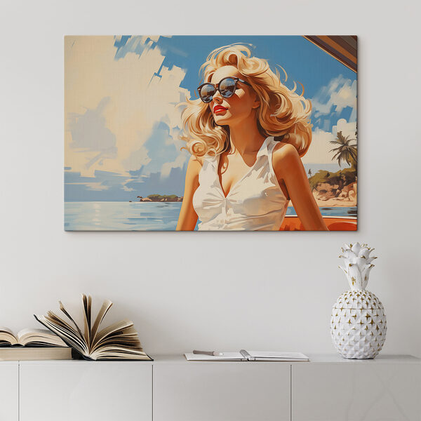 Frau mit Sonnenbrille und einem weißen Kleid Frau mit Sonnenbrille und einem weißen Kleid