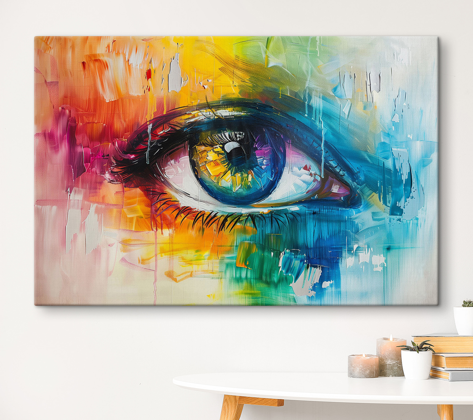 Colorful painting of an eye