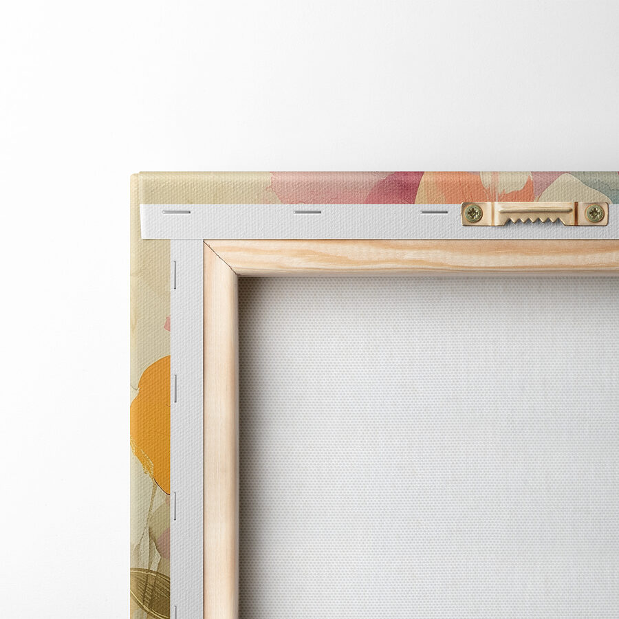 Gemälde mit Blumen an einer Wand Gemälde mit Blumen an einer Wand