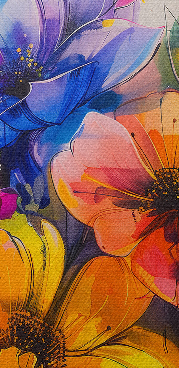 Gemälde von Blumen auf weißem Hintergrund Gemälde von Blumen auf weißem Hintergrund