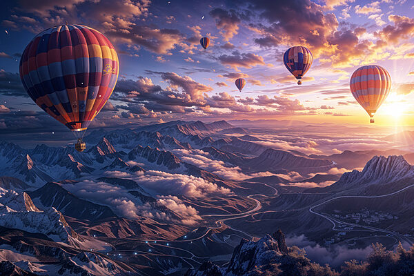 Heißluftballons am Himmel Heißluftballons am Himmel