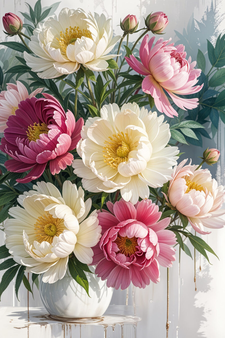 Blumenstrauß mit Blättern