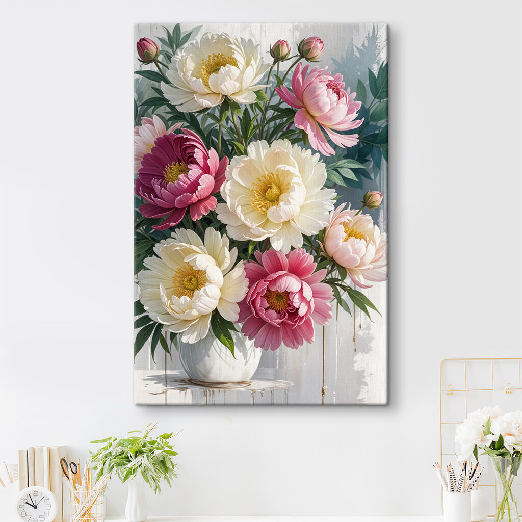 Bouquet of flowers with leaves