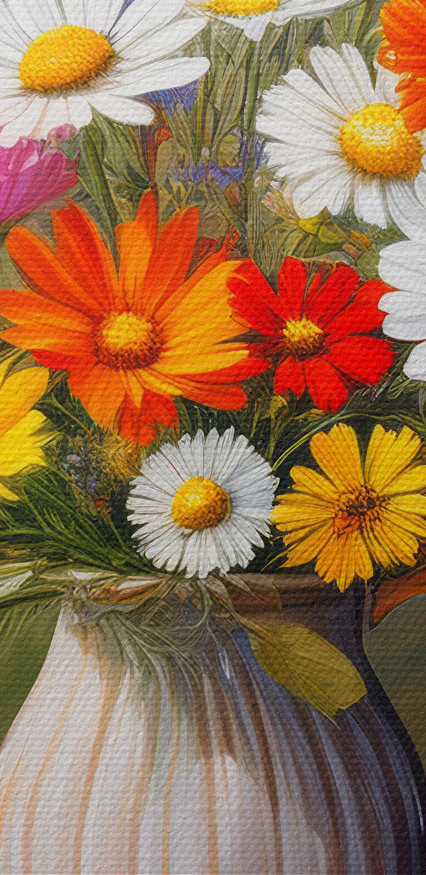 Gemälde einer Vase mit Blumen Gemälde einer Vase mit Blumen