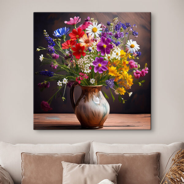 Vase mit Blumen auf einem Tisch Vase mit Blumen auf einem Tisch