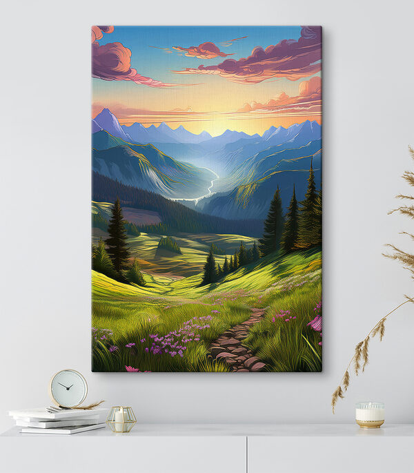 Landschaft mit Bergen und Bäumen Landschaft mit Bergen und Bäumen