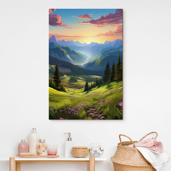 Landschaft mit Bergen und Bäumen Landschaft mit Bergen und Bäumen