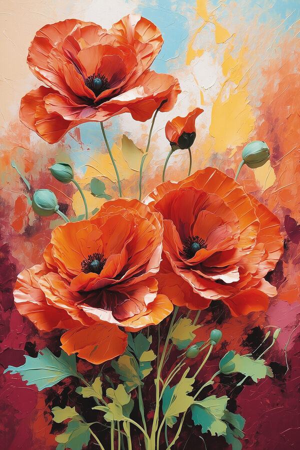 Malerei von roten Blumen Malerei von roten Blumen